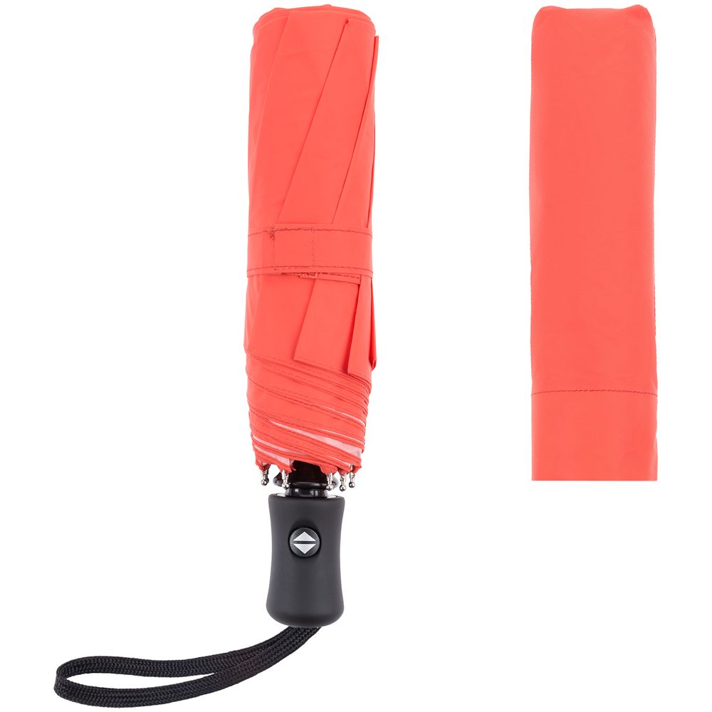 Зонт складной Manifest Color со светоотражающим куполом, красный — изображение 6