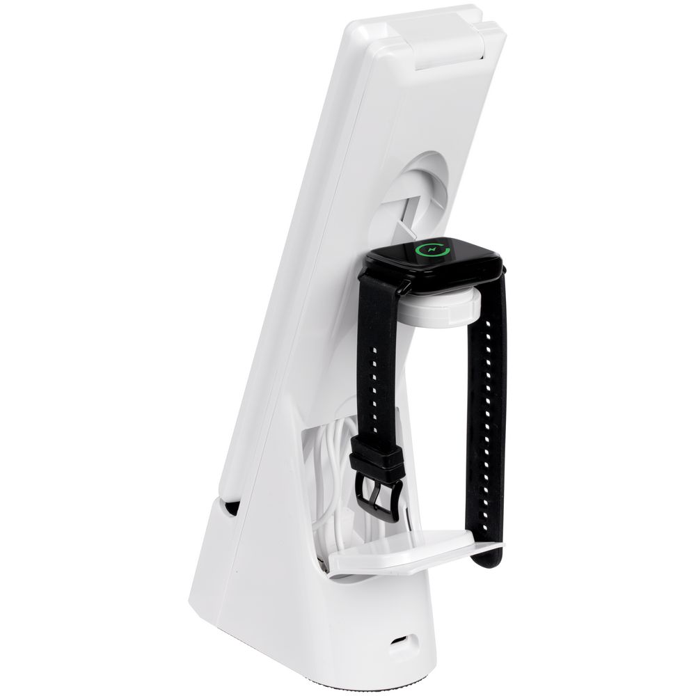 Лампа с беспроводной зарядкой смартфона и часов Powerack, белая — изображение 10