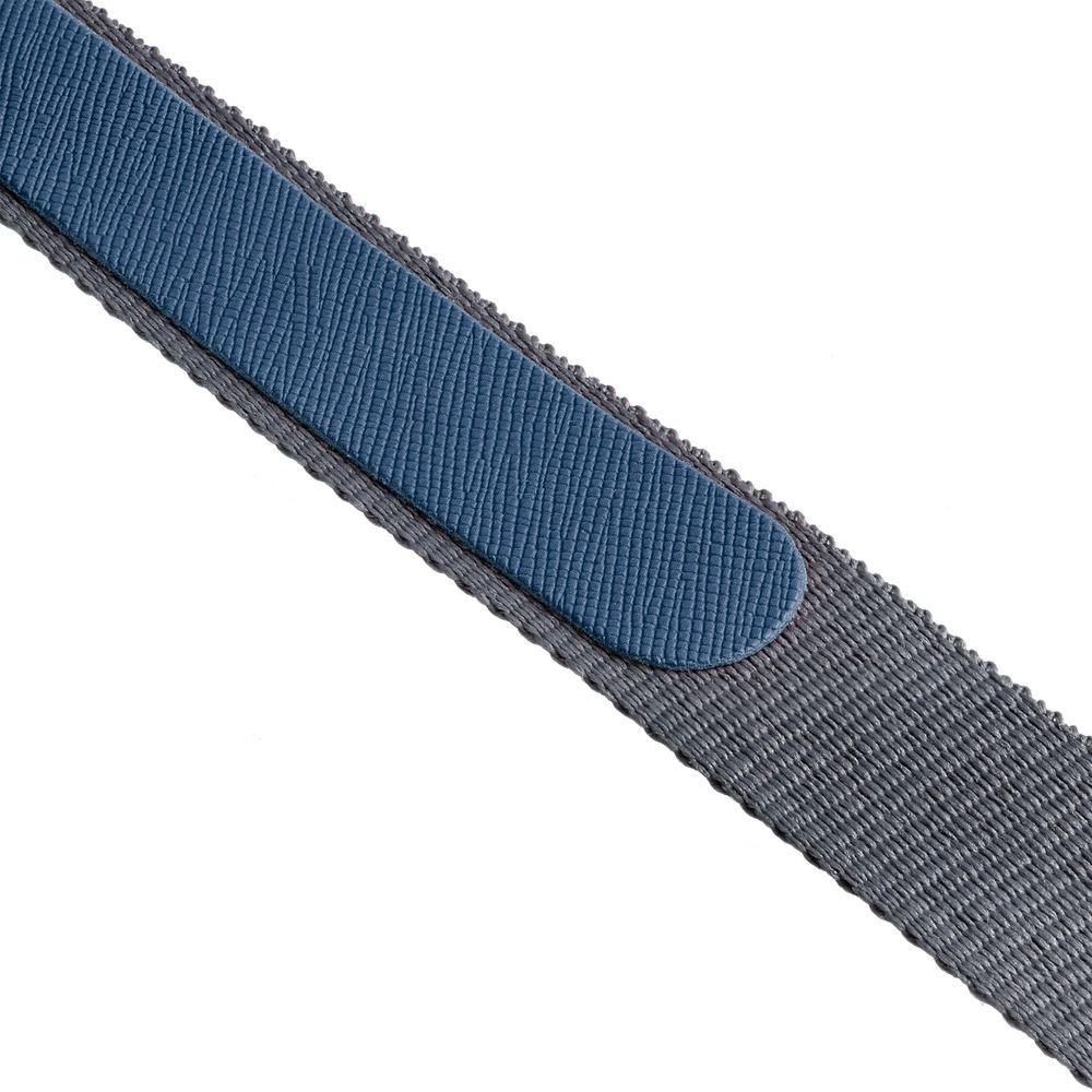 Лента для бейджа с ретрактором Devon, серая с синим — изображение 6