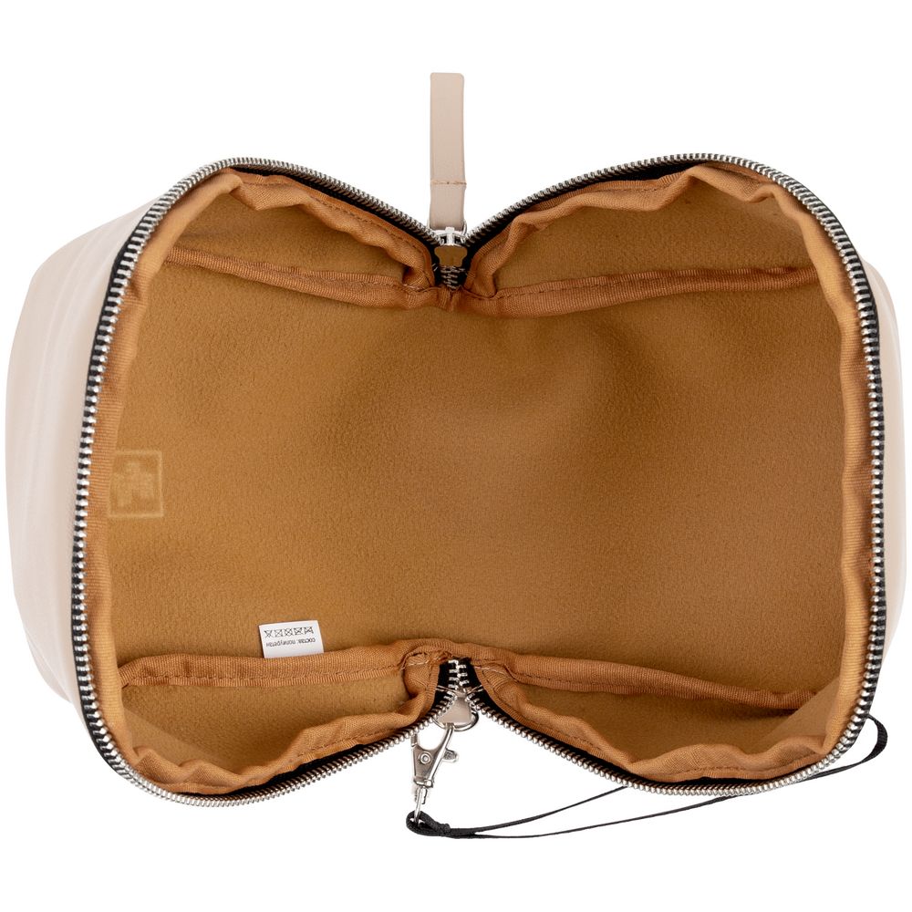 Дорожная косметичка Cubo, бежевая с логотипом — изображение 9