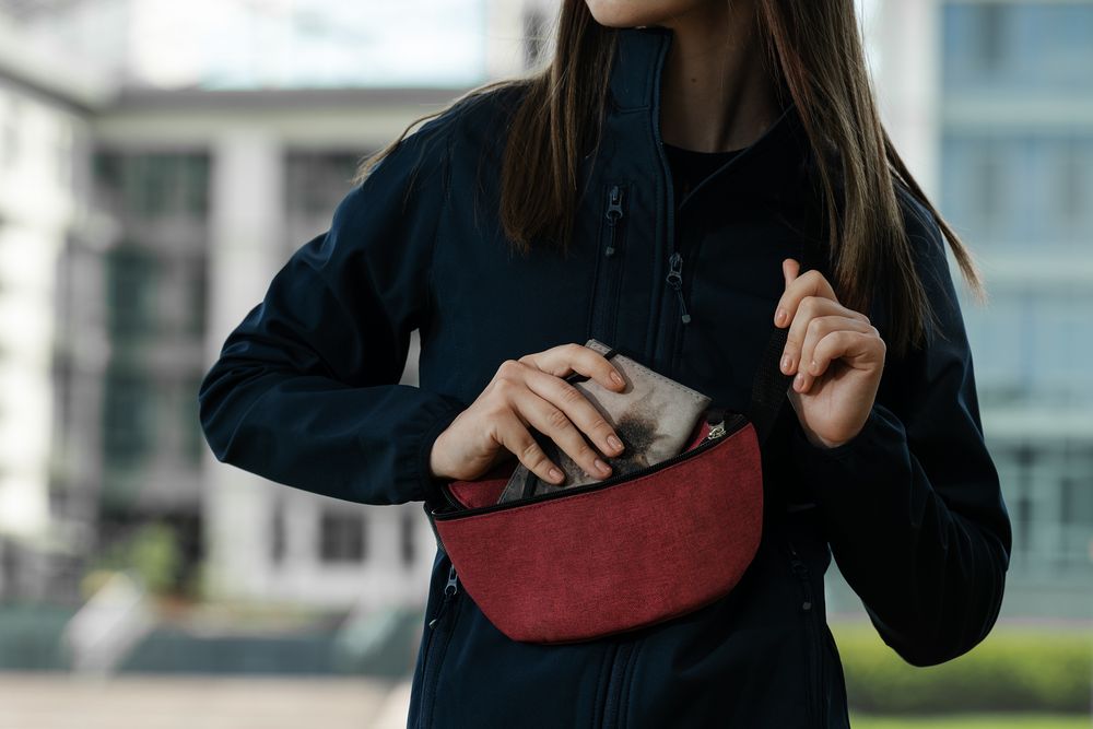 Поясная сумка Handy Dandy, бордовая — изображение 7