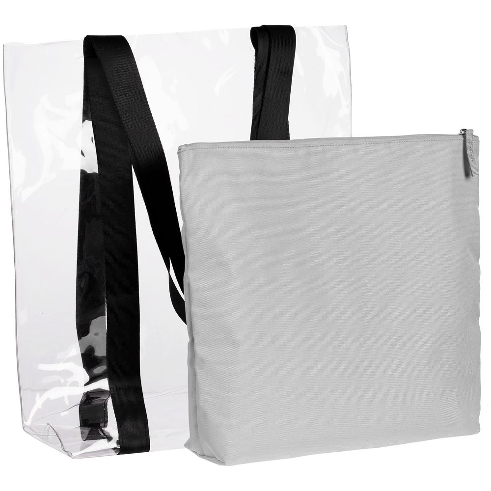 Шопер Clarity с серым органайзером, прозрачный — изображение 4