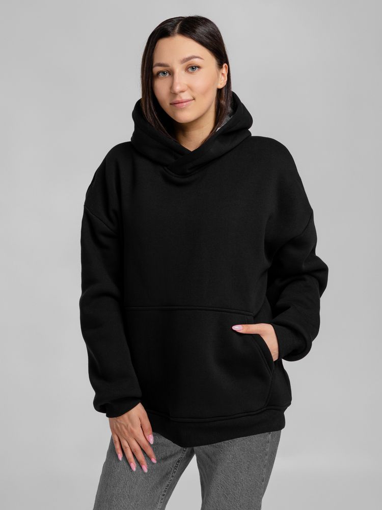 Худи Furry Oversize, черное — изображение 8