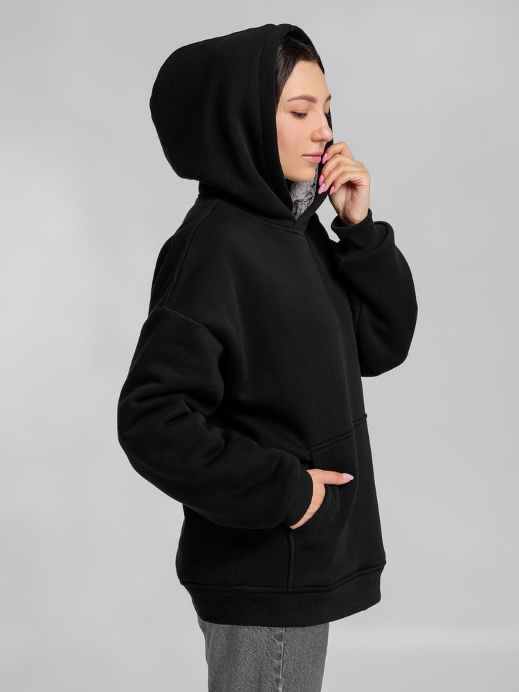 Худи Furry Oversize, черное — изображение 11