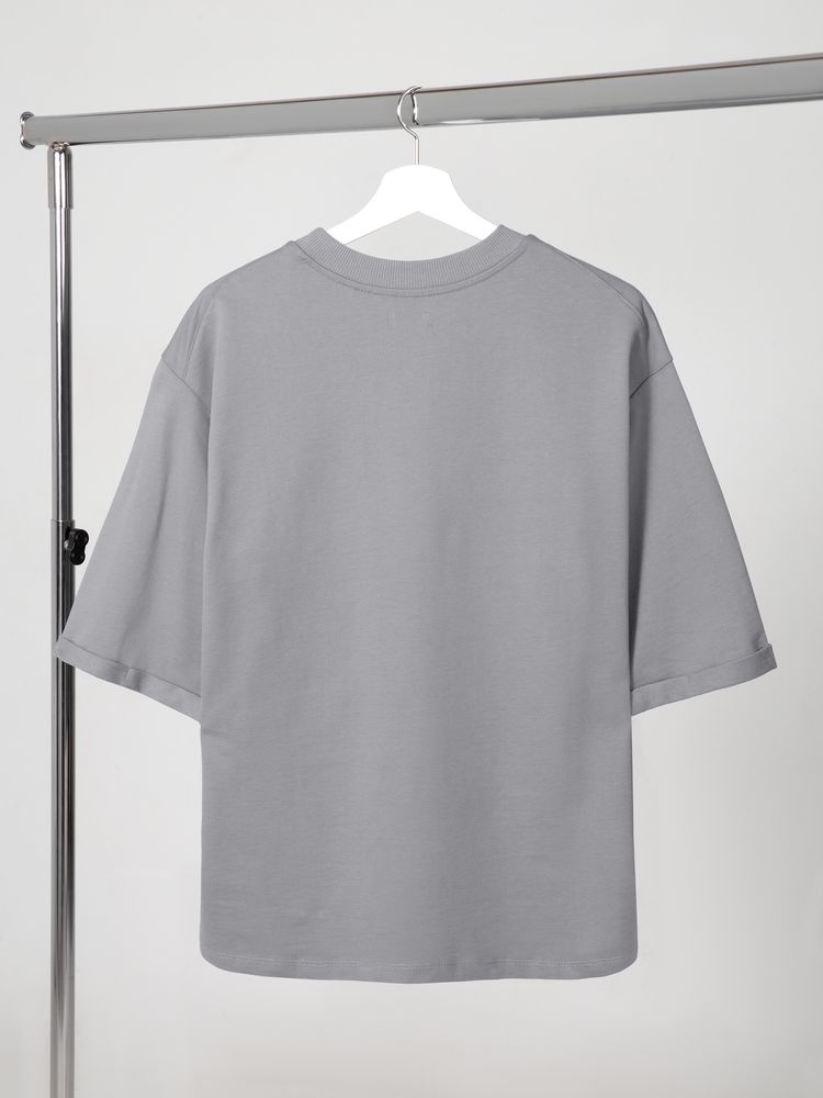 Футболка оверсайз унисекс Kosmos 2.0, светло-серая — изображение 3