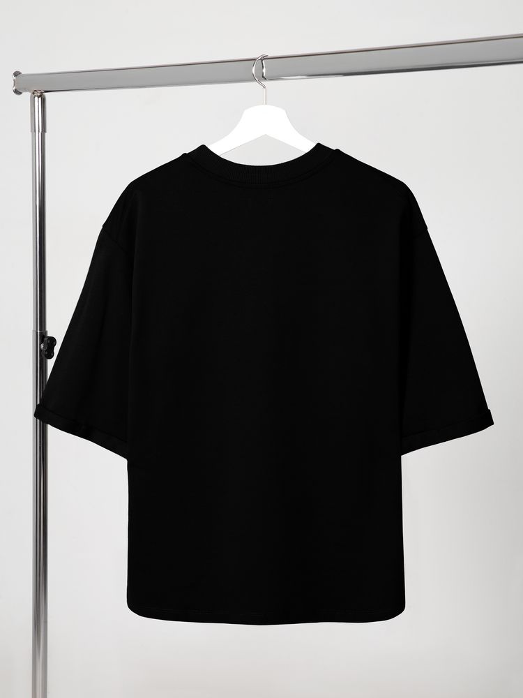 Футболка оверсайз унисекс Kosmos 2.0, черная — изображение 3