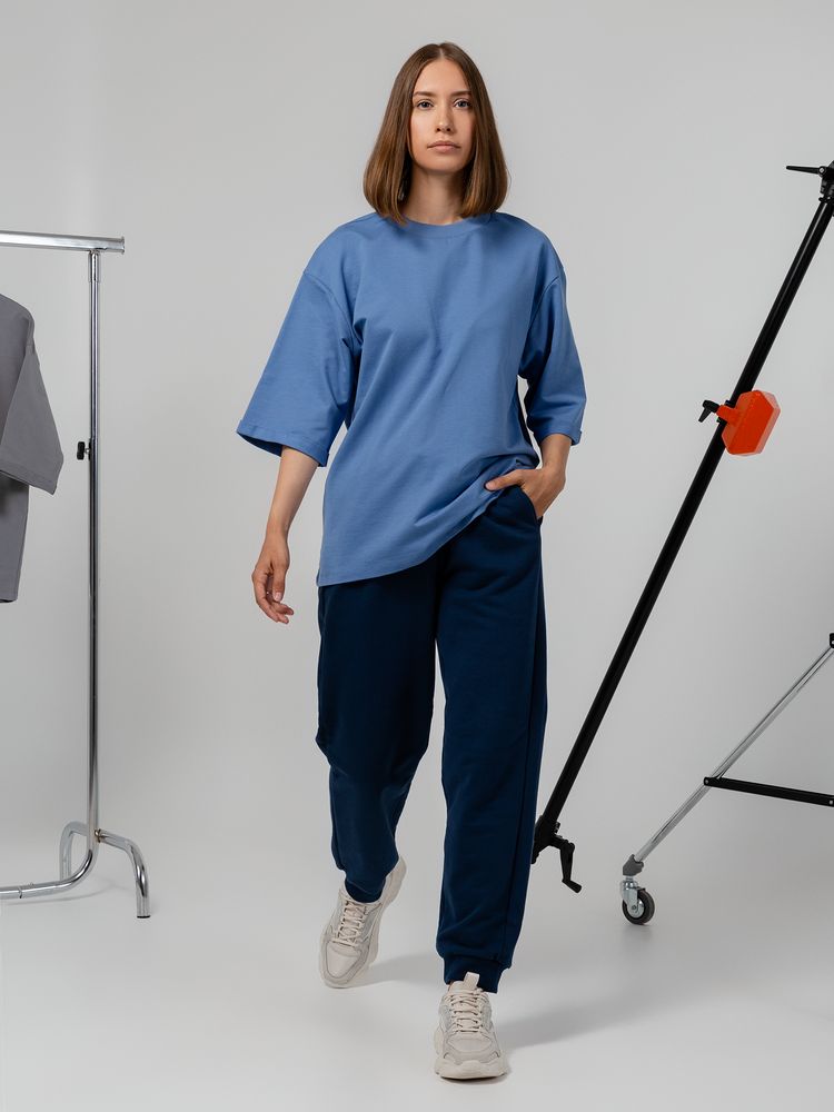 Футболка оверсайз унисекс Kosmos 2.0, синяя — изображение 9