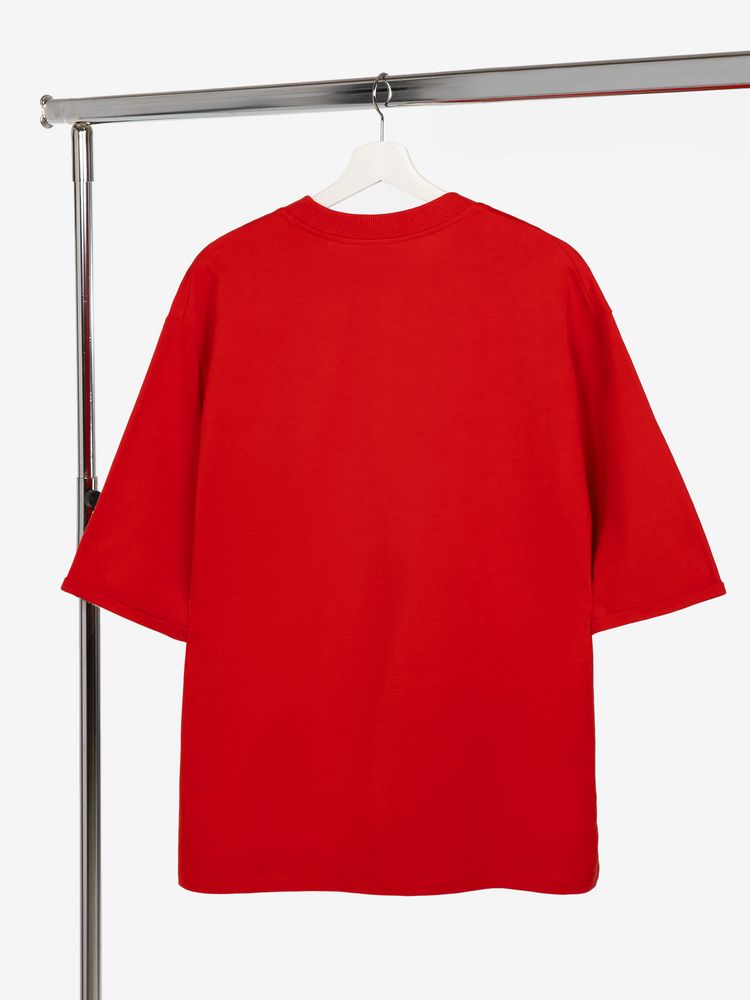 Футболка оверсайз унисекс Kosmos 2.0, красная — изображение 3