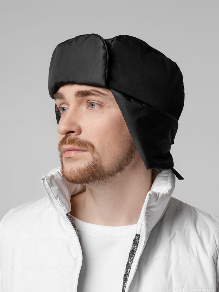 Шапка-ушанка Shelter, черная — изображение 15