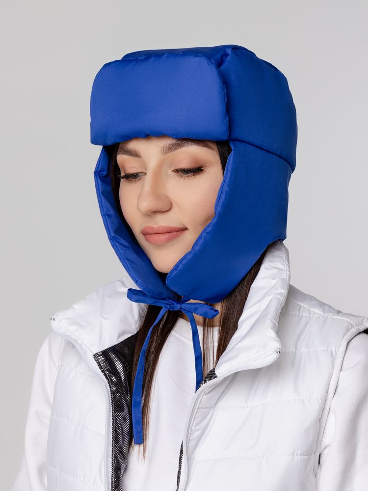 Шапка-ушанка Shelter, ярко-синяя — изображение 13