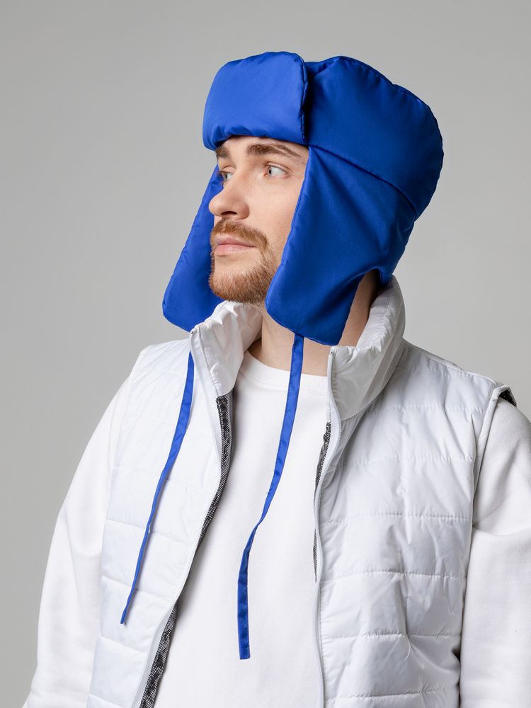 Шапка-ушанка Shelter, ярко-синяя — изображение 10