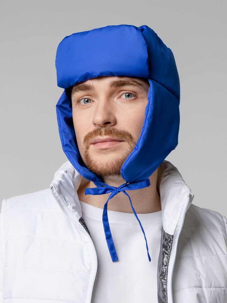 Шапка-ушанка Shelter, ярко-синяя — изображение 12