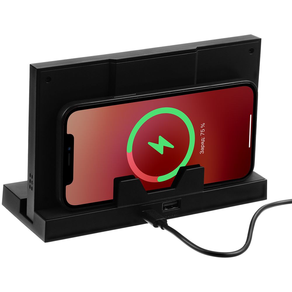 Зарядная станция с часами и подсветкой multiEnergy, черная — изображение 3