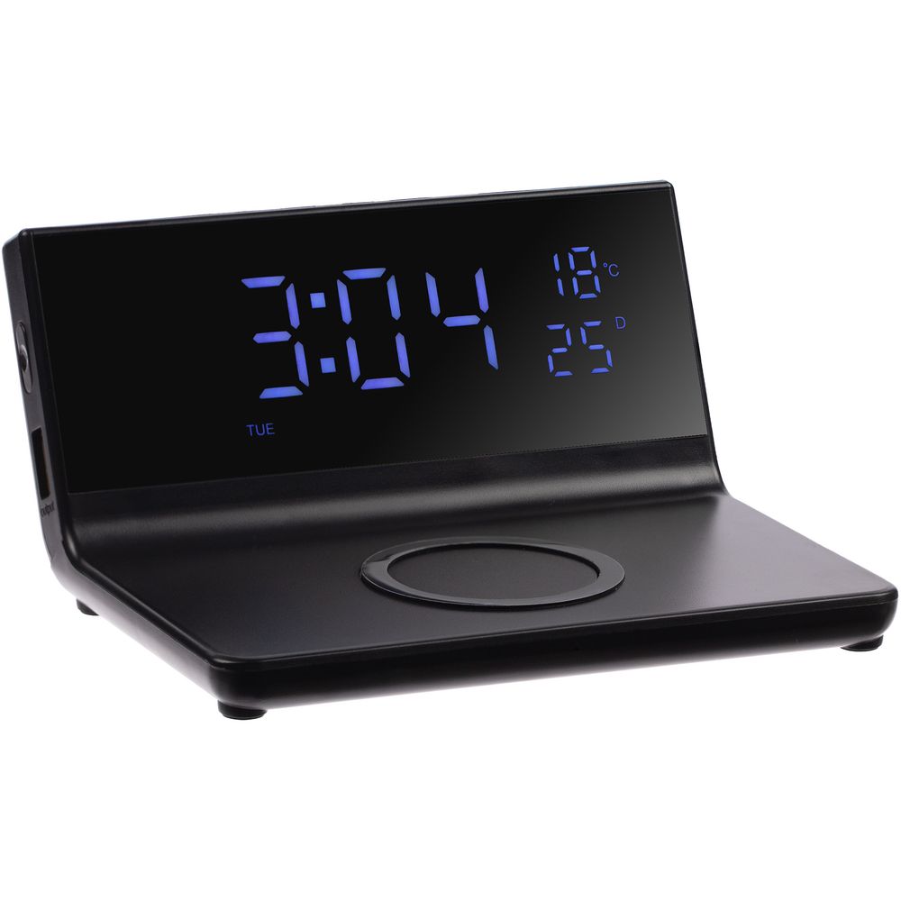 Зарядная станция с часами Electron, черная — изображение 3