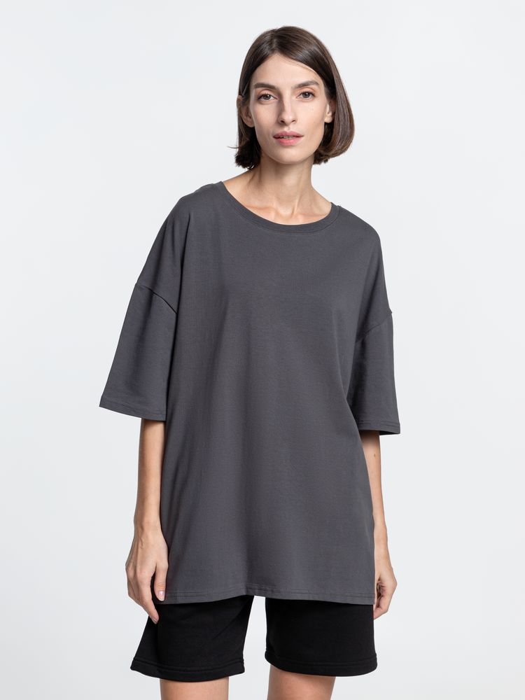 Футболка унисекс оверсайз Crosstown, темно-серая — изображение 6