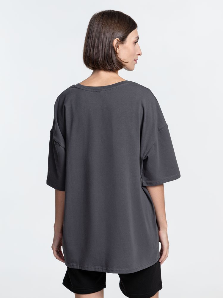 Футболка унисекс оверсайз Crosstown, темно-серая — изображение 7