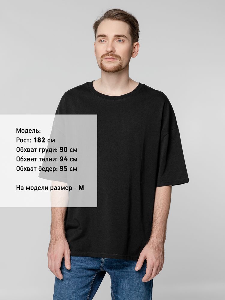 Футболка унисекс оверсайз Crosstown, черная — изображение 9