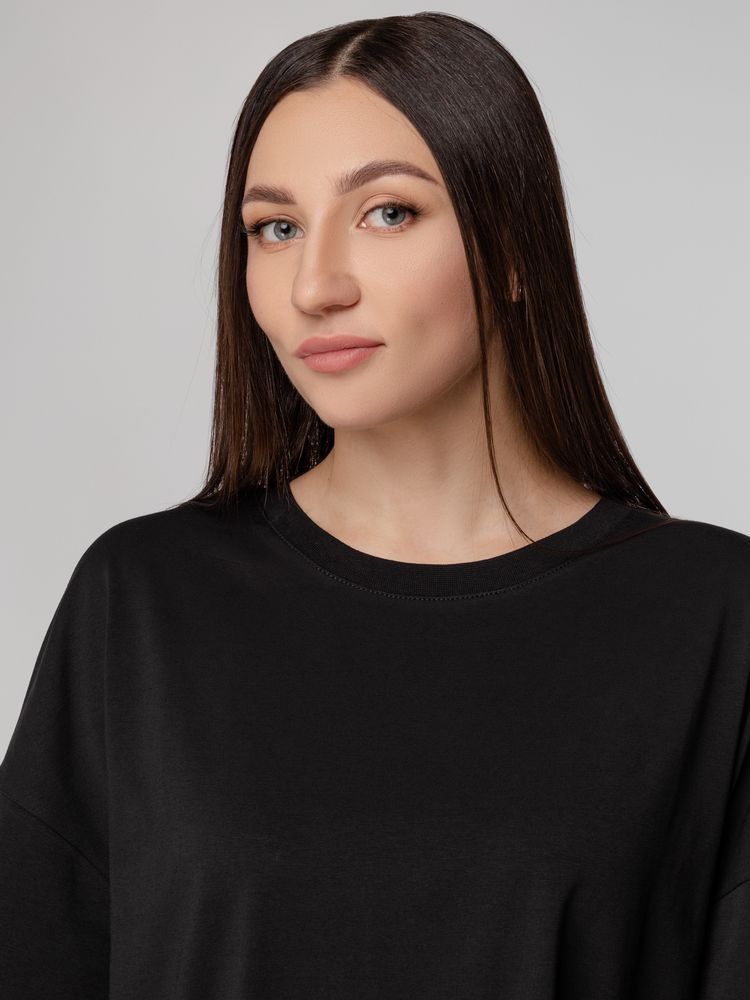 Футболка унисекс оверсайз Crosstown, черная — изображение 8