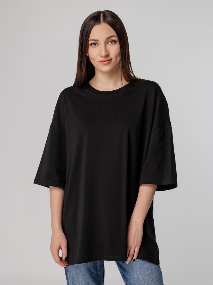 Футболка унисекс оверсайз Crosstown, черная — изображение 6