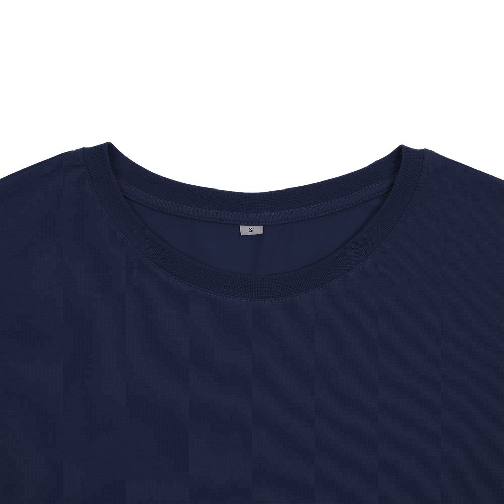 Футболка унисекс оверсайз Crosstown, темно-синяя — изображение 4