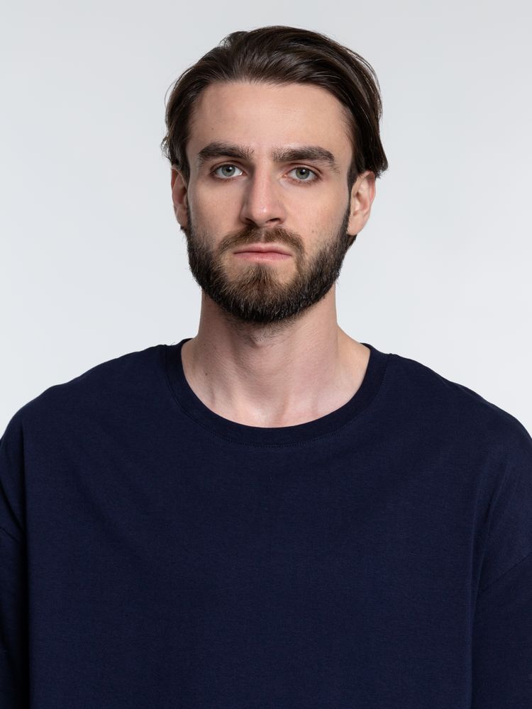 Футболка унисекс оверсайз Crosstown, темно-синяя — изображение 8