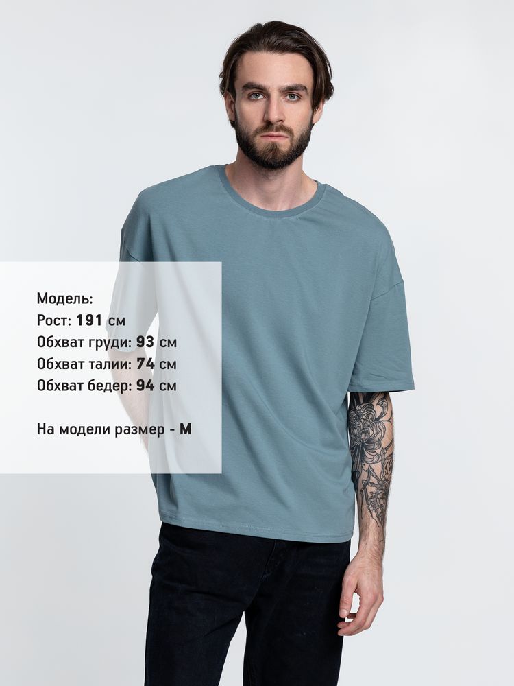 Футболка унисекс оверсайз Crosstown, серо-зеленая — изображение 5