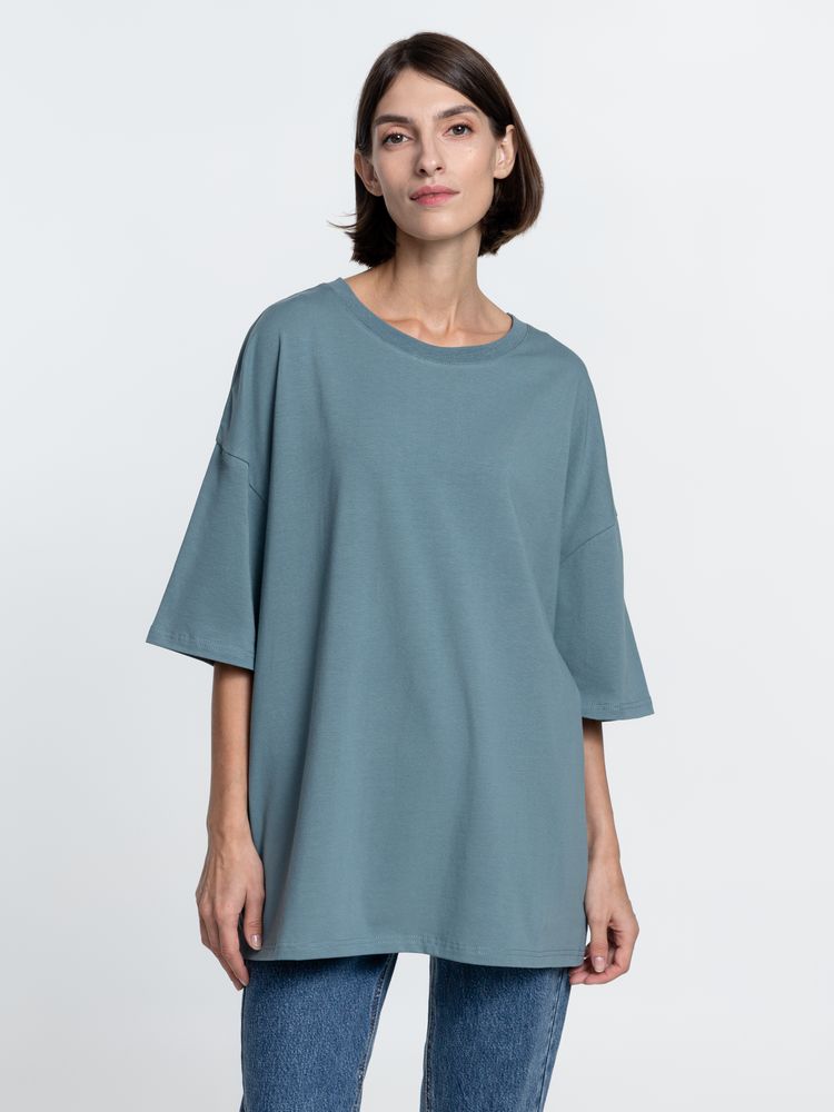 Футболка унисекс оверсайз Crosstown, серо-зеленая — изображение 10