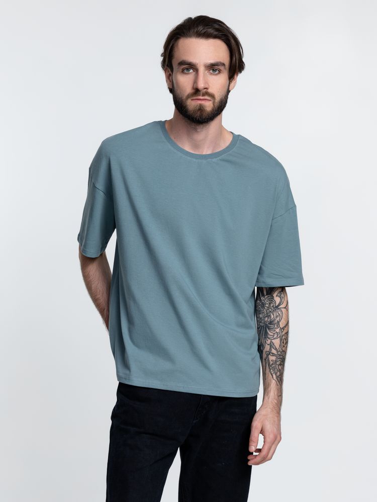 Футболка унисекс оверсайз Crosstown, серо-зеленая — изображение 6