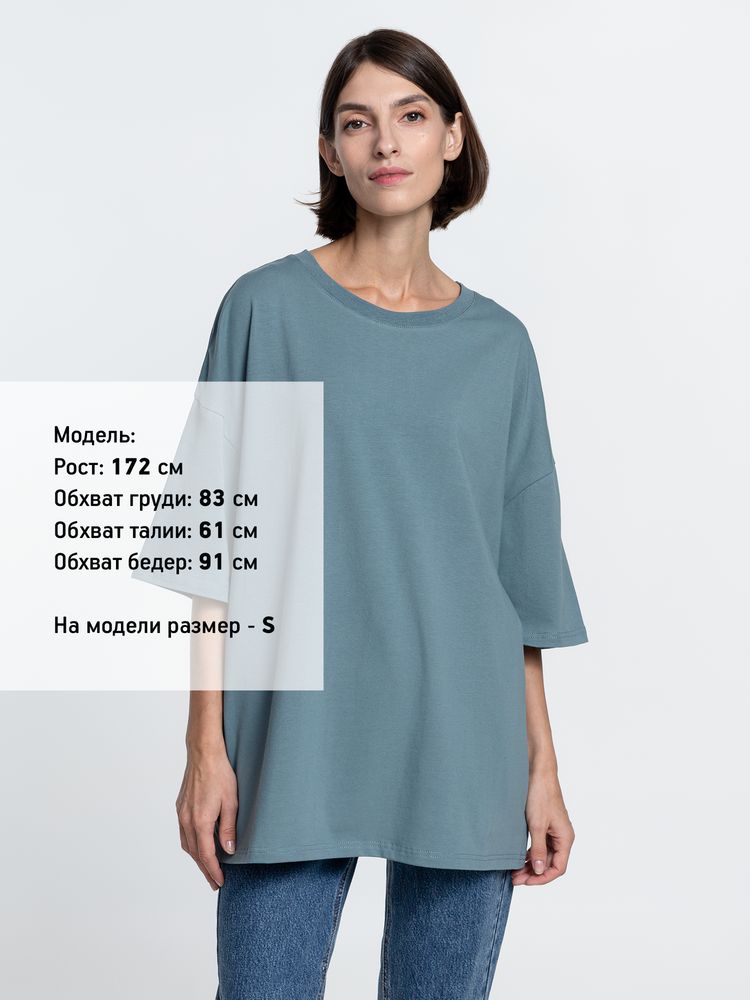 Футболка унисекс оверсайз Crosstown, серо-зеленая — изображение 9