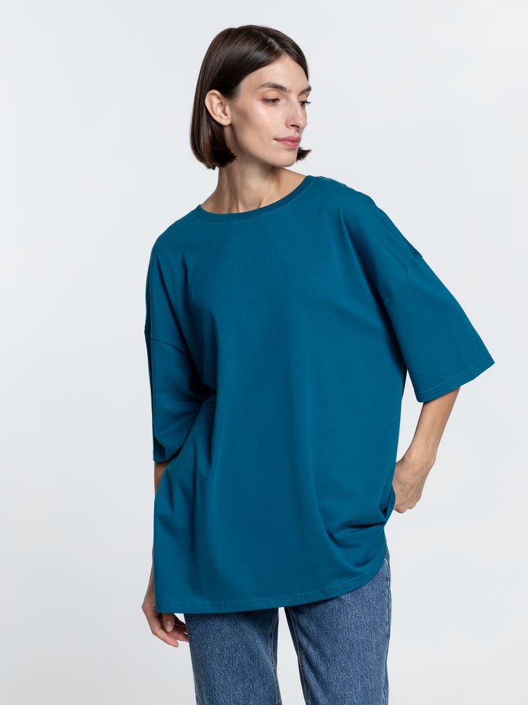 Футболка унисекс оверсайз Crosstown, бирюзовая (морская волна) — изображение 6