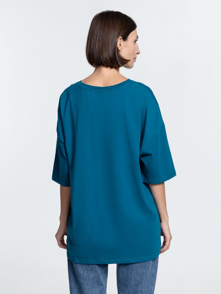 Футболка унисекс оверсайз Crosstown, бирюзовая (морская волна) — изображение 7