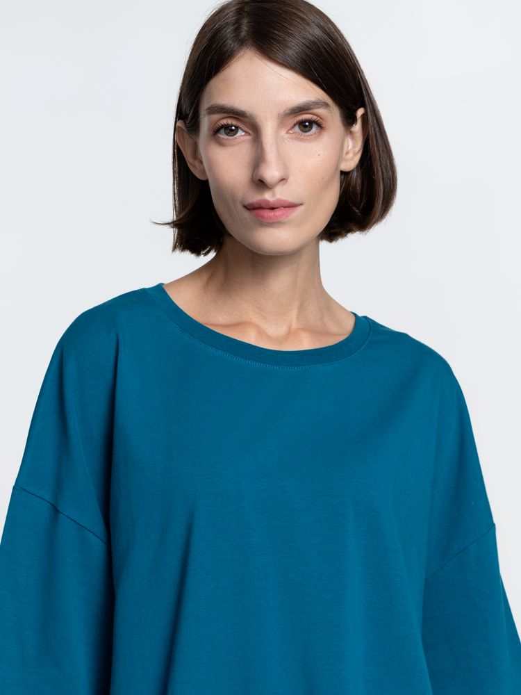 Футболка унисекс оверсайз Crosstown, бирюзовая (морская волна) — изображение 8