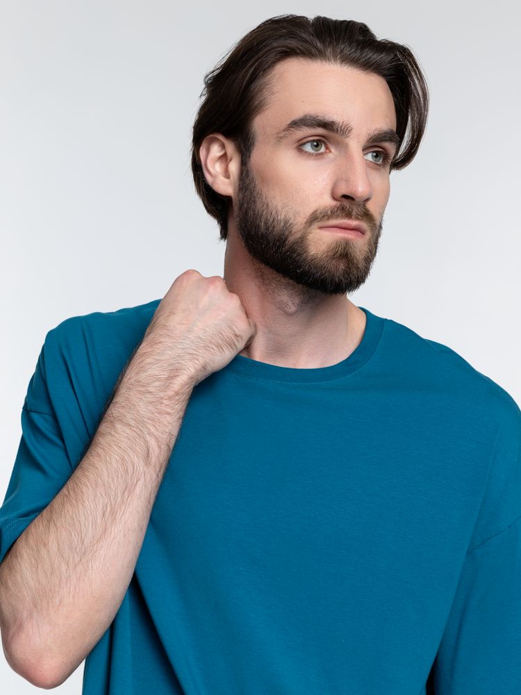 Футболка унисекс оверсайз Crosstown, бирюзовая (морская волна) — изображение 12