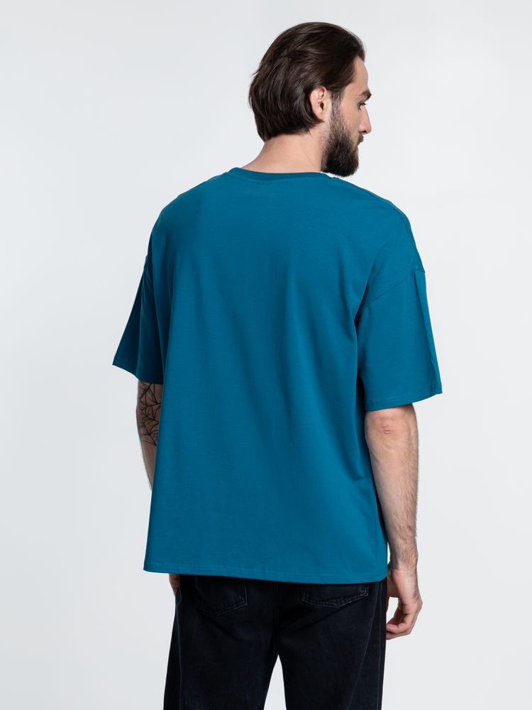 Футболка унисекс оверсайз Crosstown, бирюзовая (морская волна) — изображение 11