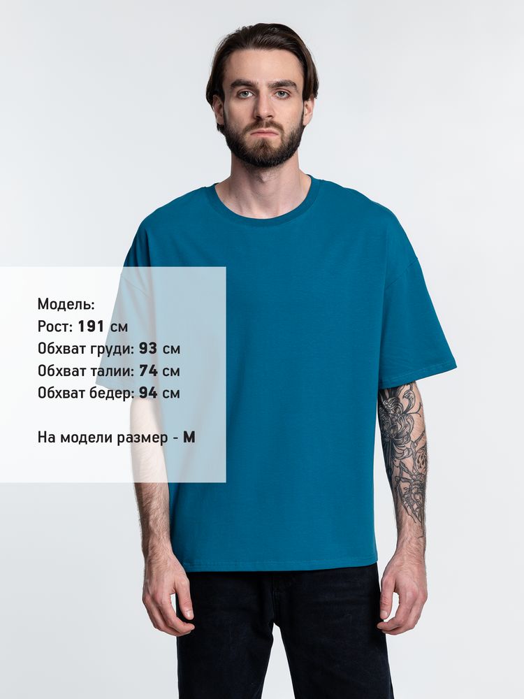 Футболка унисекс оверсайз Crosstown, бирюзовая (морская волна) — изображение 9