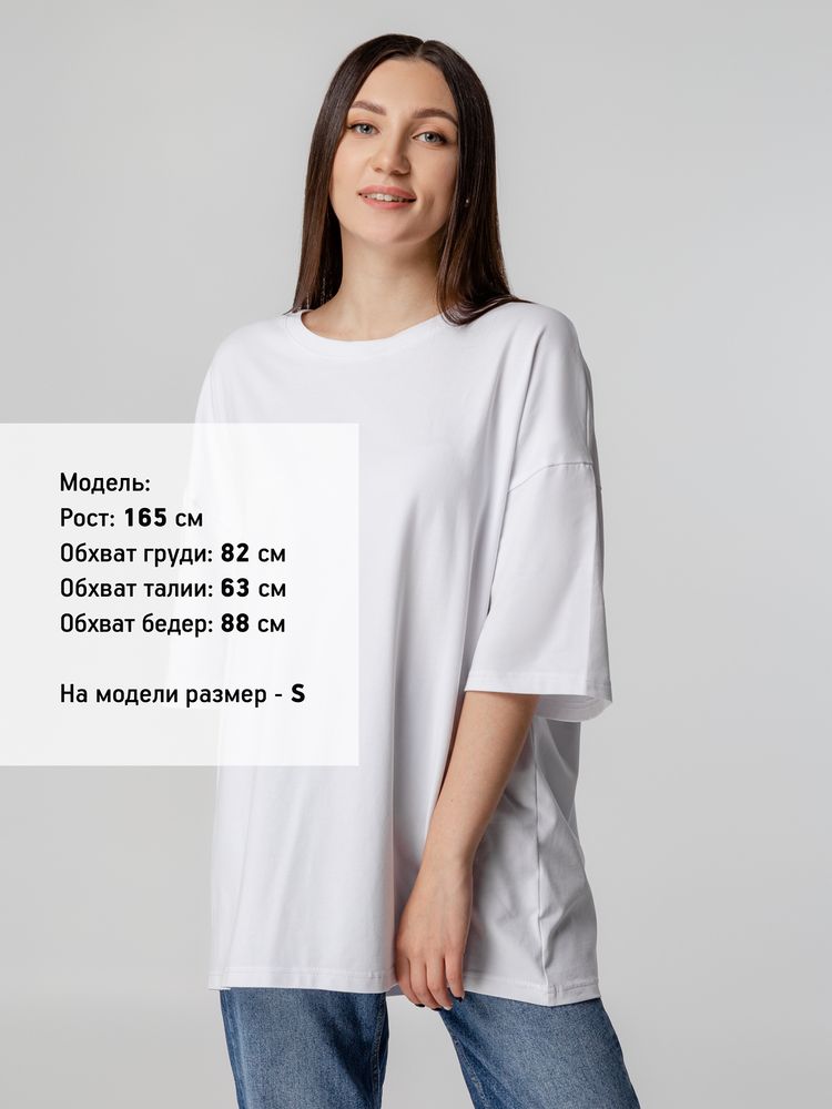 Футболка унисекс оверсайз Crosstown, белая — изображение 5