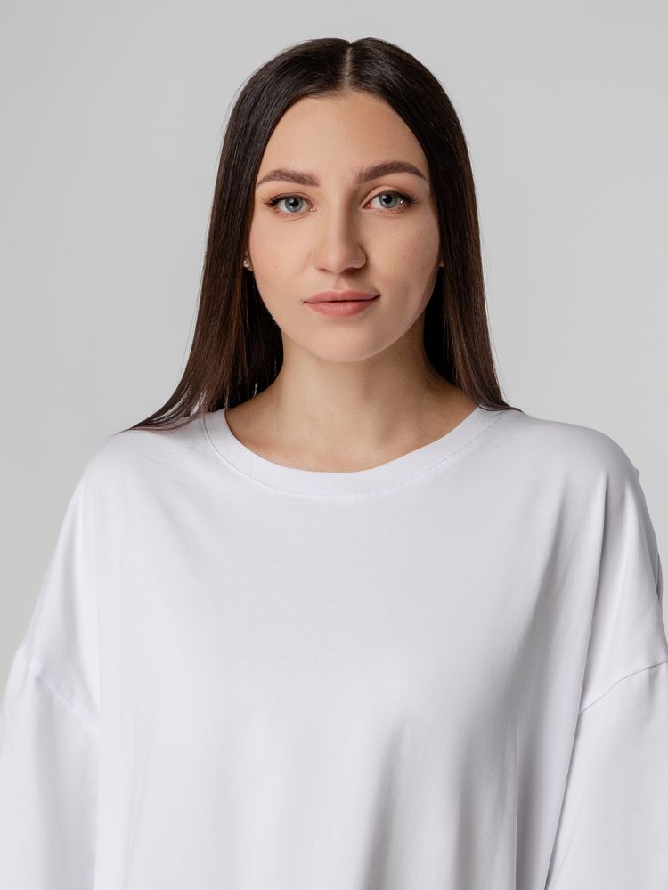 Футболка унисекс оверсайз Crosstown, белая — изображение 8