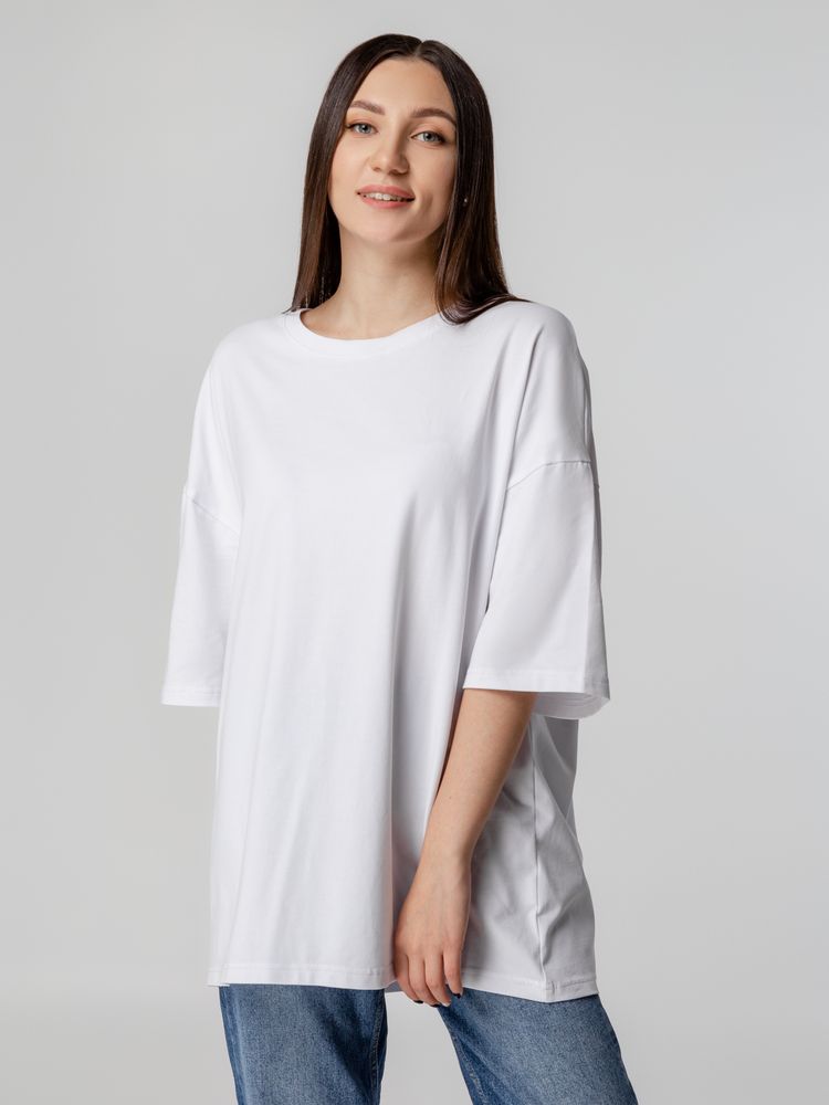 Футболка унисекс оверсайз Crosstown, белая — изображение 6