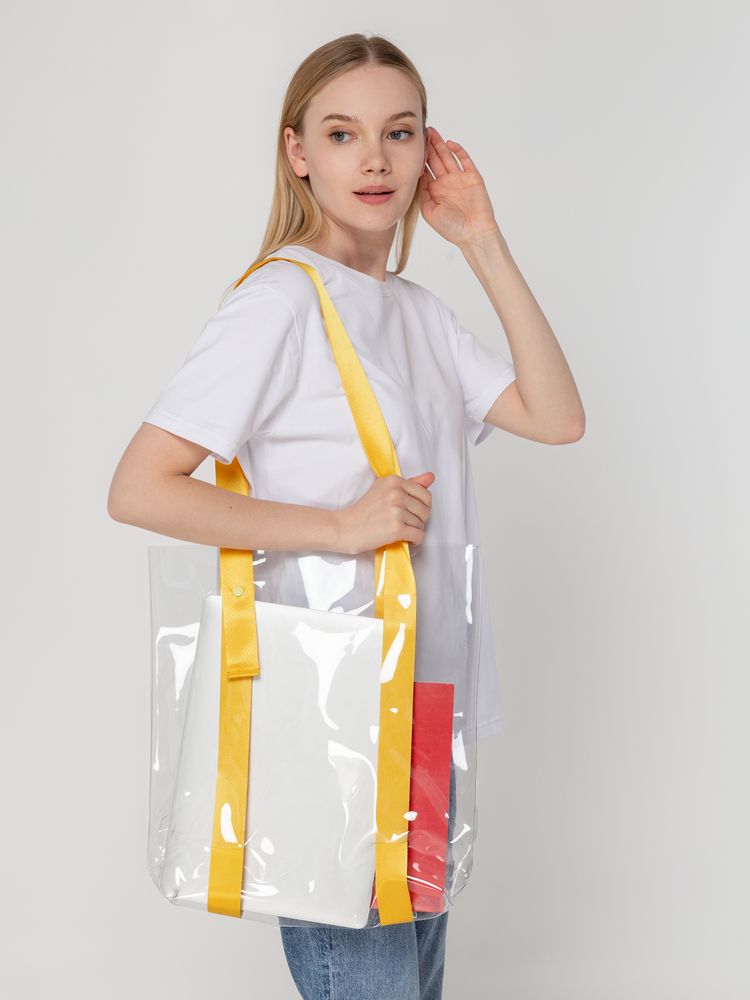 Шопер Clear Fest, прозрачный с желтыми ручками — изображение 5