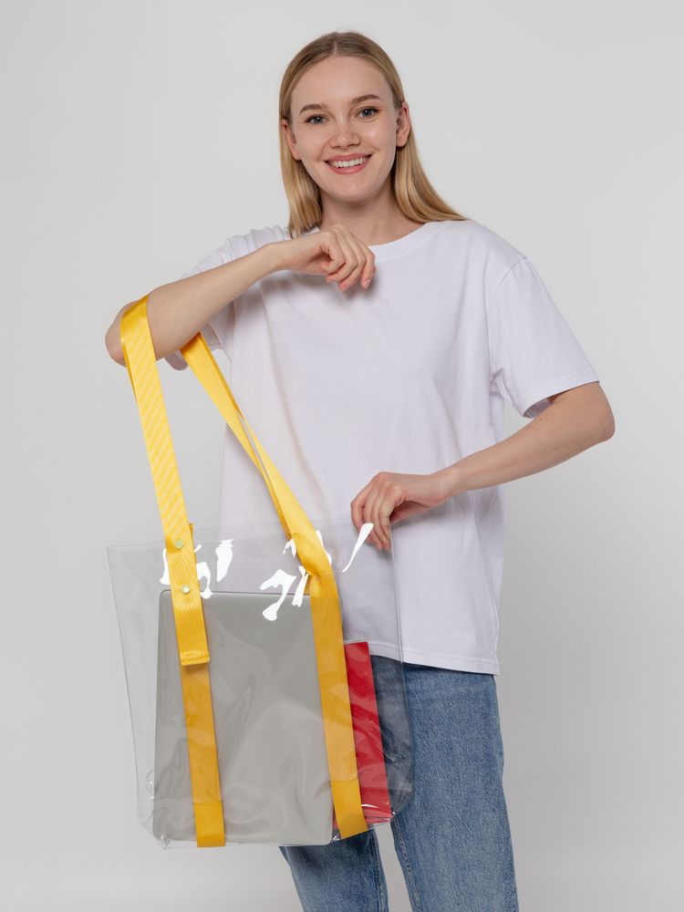 Шопер Clear Fest, прозрачный с желтыми ручками — изображение 6