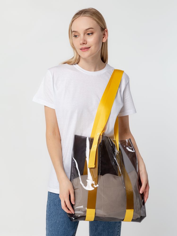 Шопер Clear Fest, прозрачный серый с желтыми ручками — изображение 5