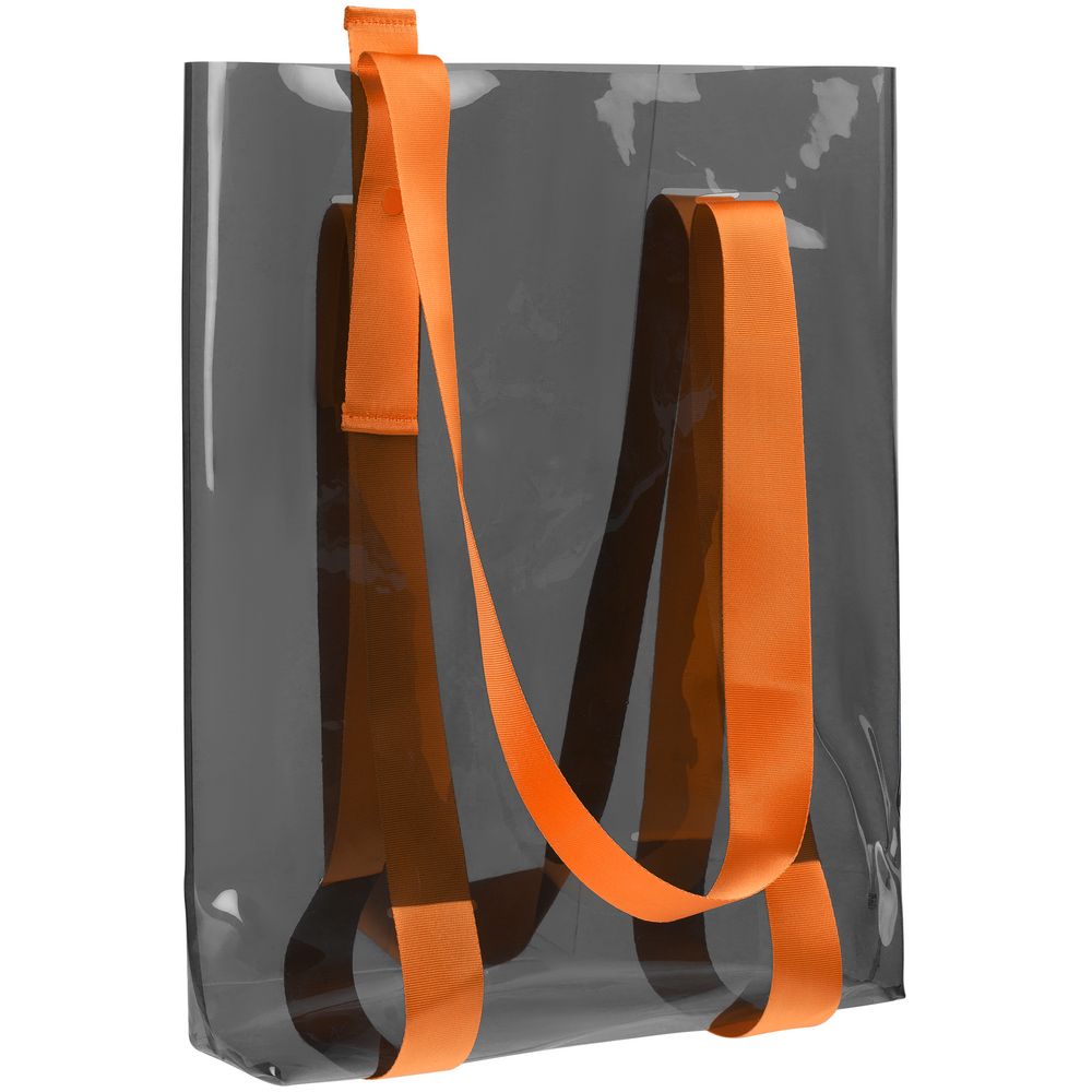 Шопер Clear Fest, прозрачный серый с оранжевыми ручками — изображение 4