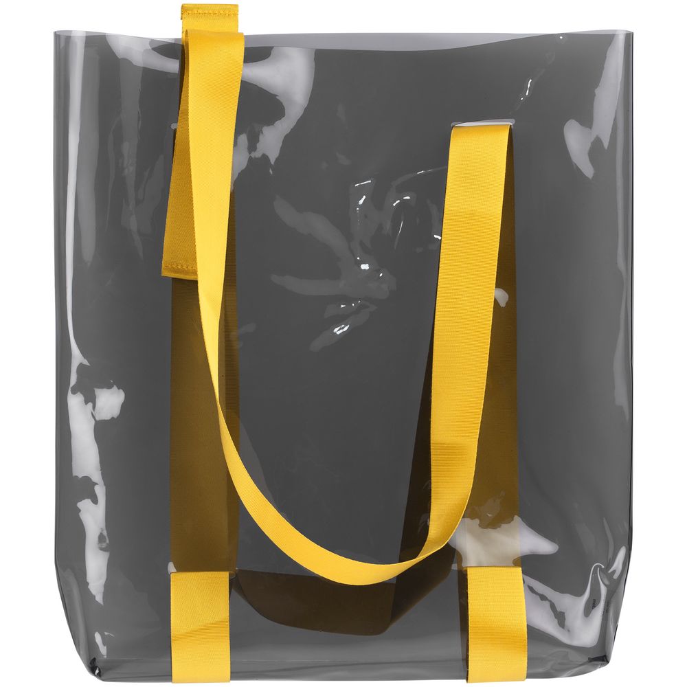 Шопер Clear Fest, прозрачный серый с желтыми ручками — изображение 3