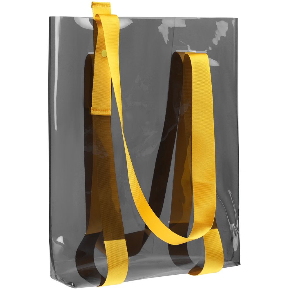 Шопер Clear Fest, прозрачный серый с желтыми ручками — изображение 4