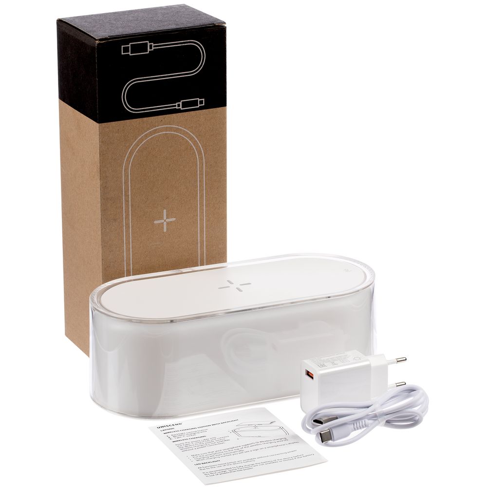 Станция беспроводной зарядки с подсветкой Laconic, белая — изображение 9