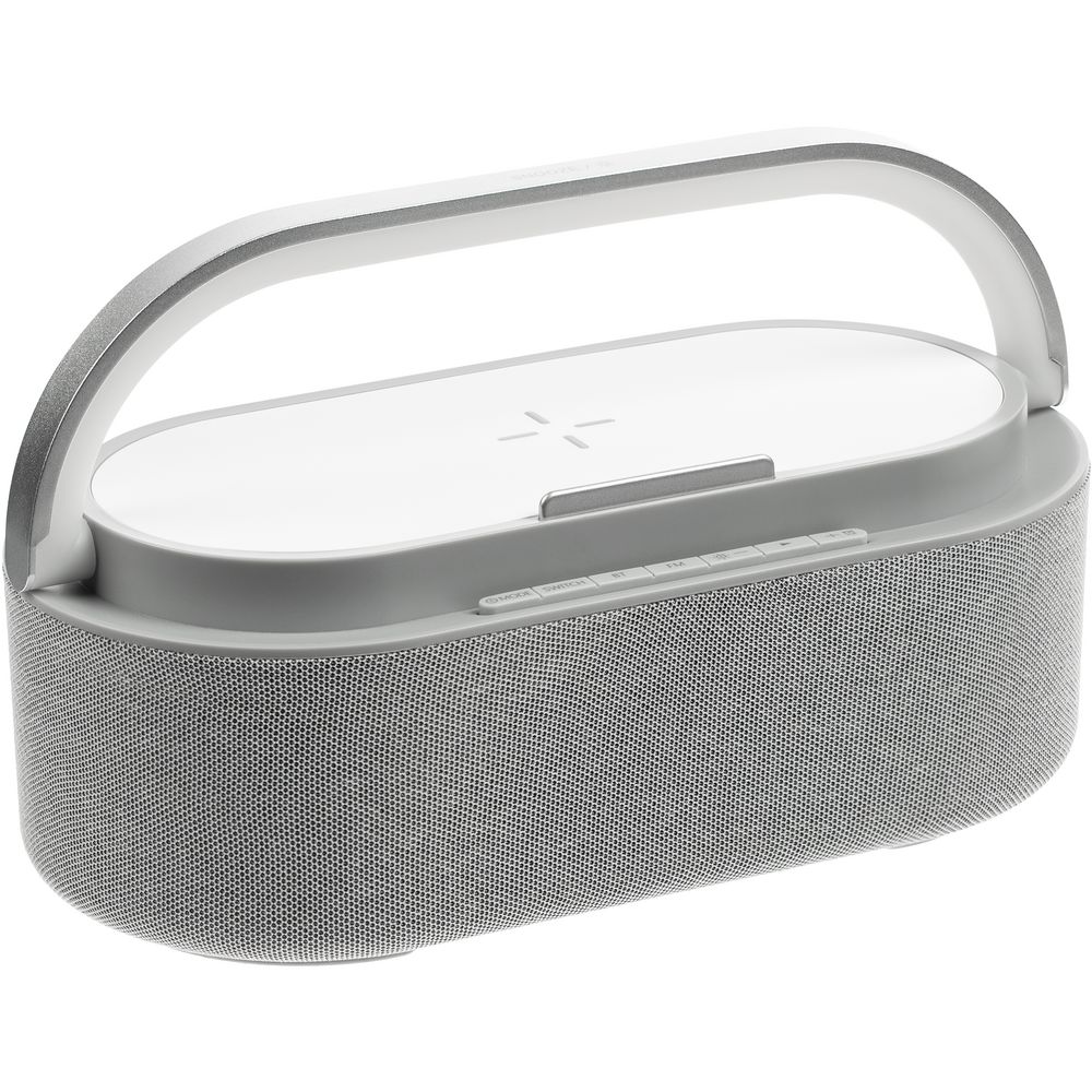 Колонка с часами и беспроводной зарядкой Veske, серая — изображение 3