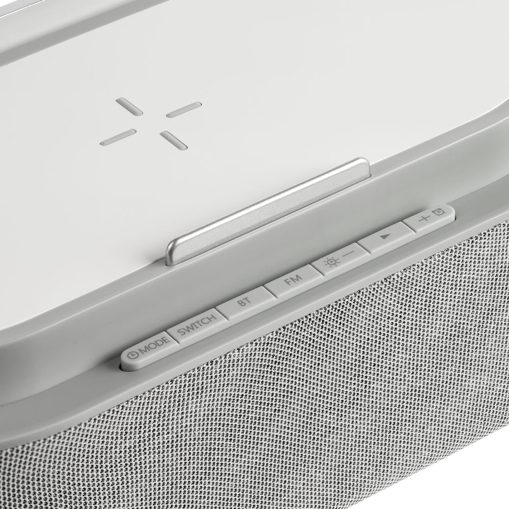 Колонка с часами и беспроводной зарядкой Veske, серая — изображение 9