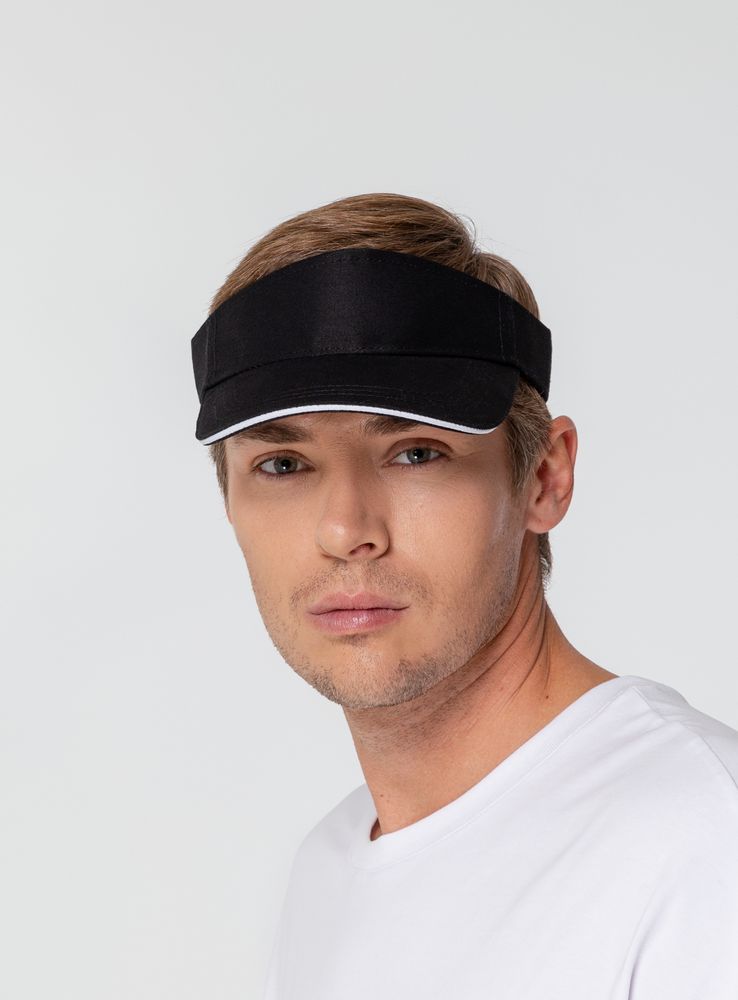 Козырек Active, черный с белым кантом — изображение 6