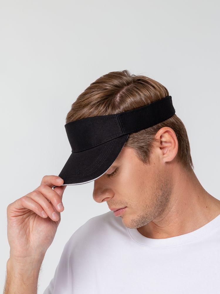 Козырек Active, черный с белым кантом — изображение 8