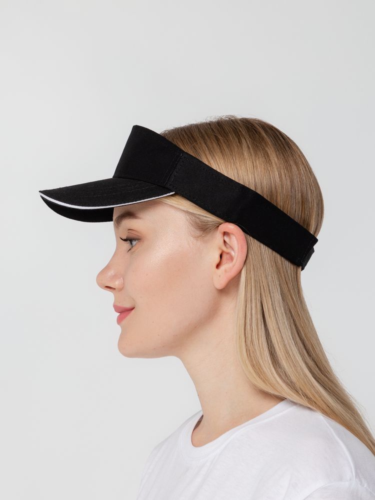 Козырек Active, черный с белым кантом — изображение 11